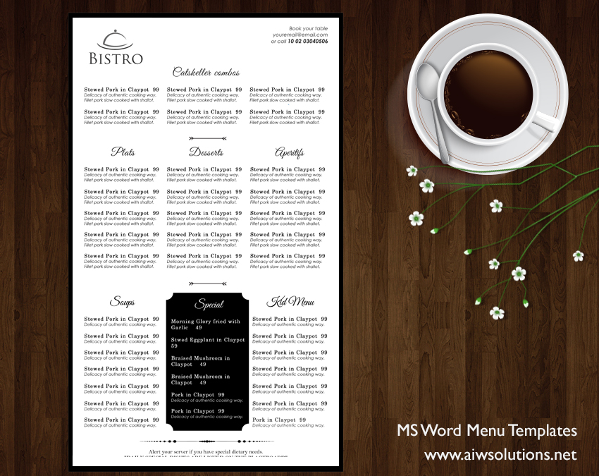 Design Templates Menu Templates Wedding Menu Food Menu bar Menu 