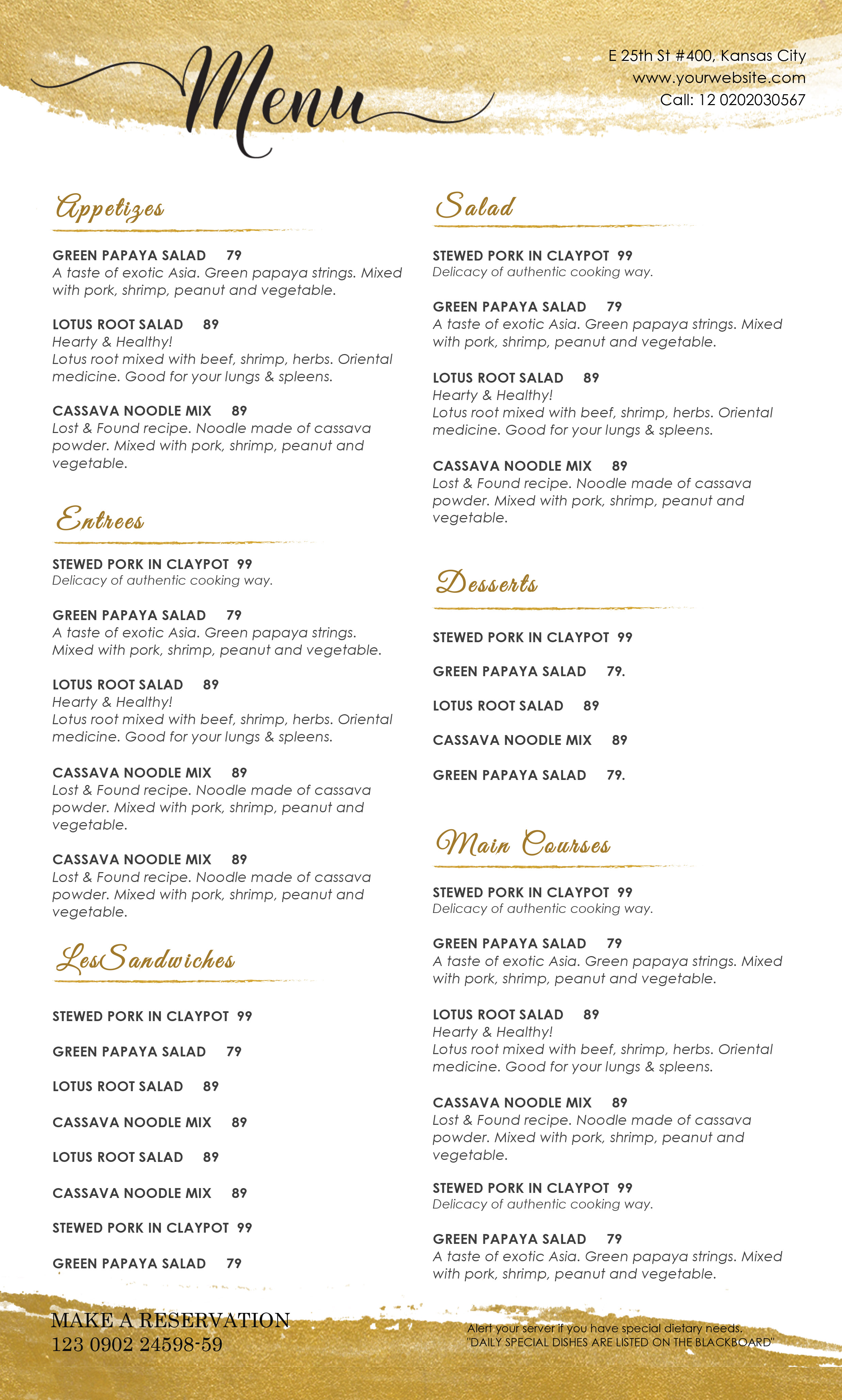 Free Cafe Menu Templates For Word