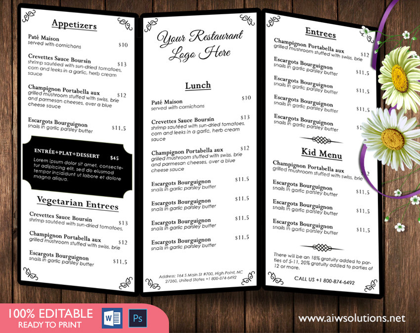 Christmas Menu Templates For Microsoft Word