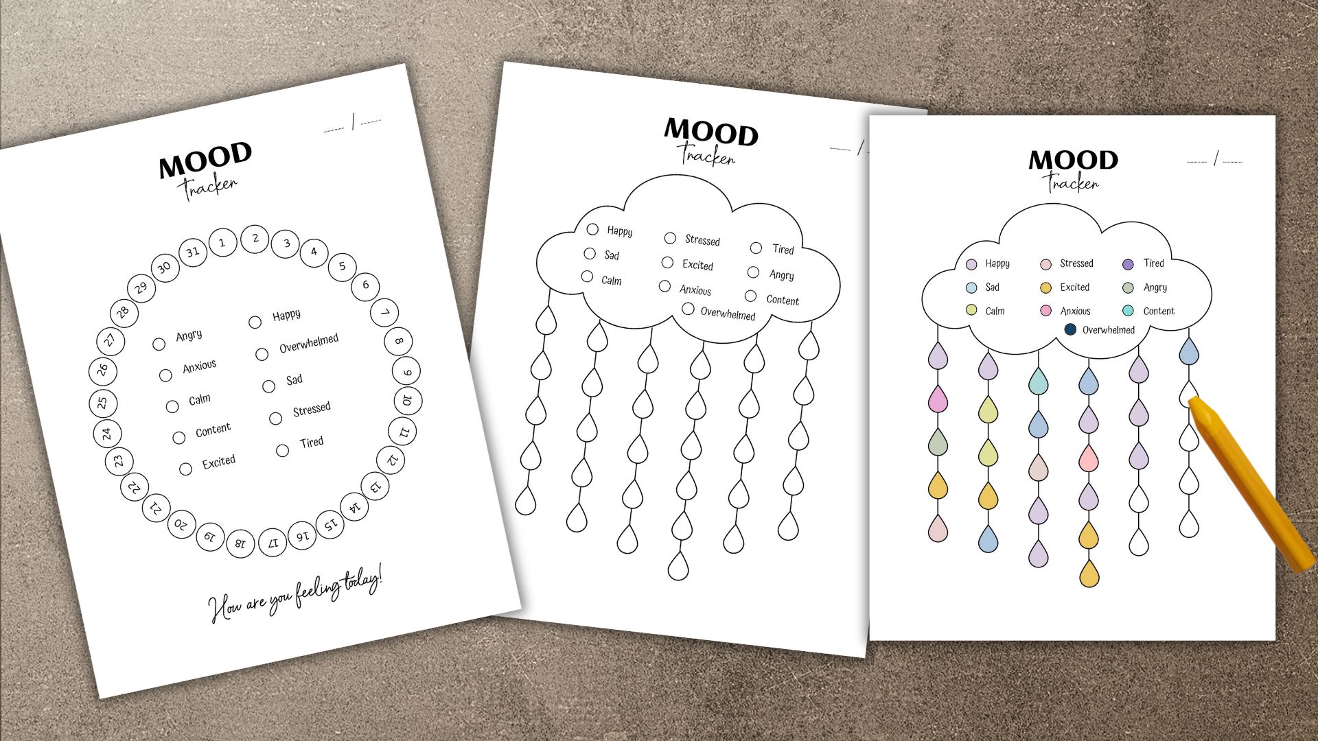 Mood Tracker For Teens Wellness For Teens Monthly Weekly And Daily