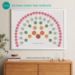 Modern  fan chart family tree -id17