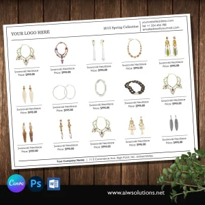 Line Sheet - id02 - Canva, Word, Photoshop templates
