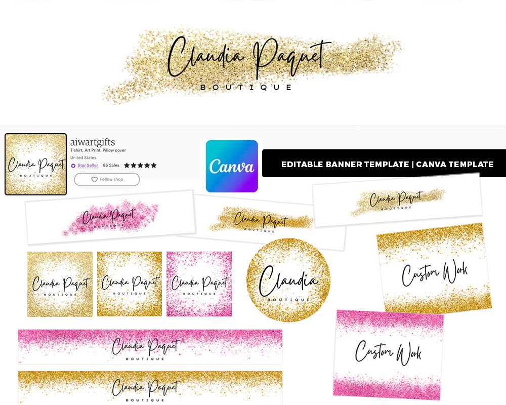 Rose Gold Digital Paper Pack With Rose Gold Metallic Glitter, Gold