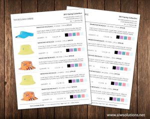 Product Line Sheet with colour sheet - id10