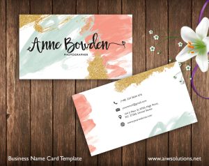 Business Card Template, Name Card Template, Photography name card, calling cards, DIY business cards