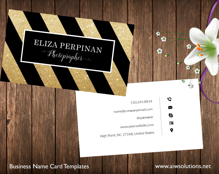Premade Business Card Template, Name Card Template, Photography name card,  model name card, customise business template