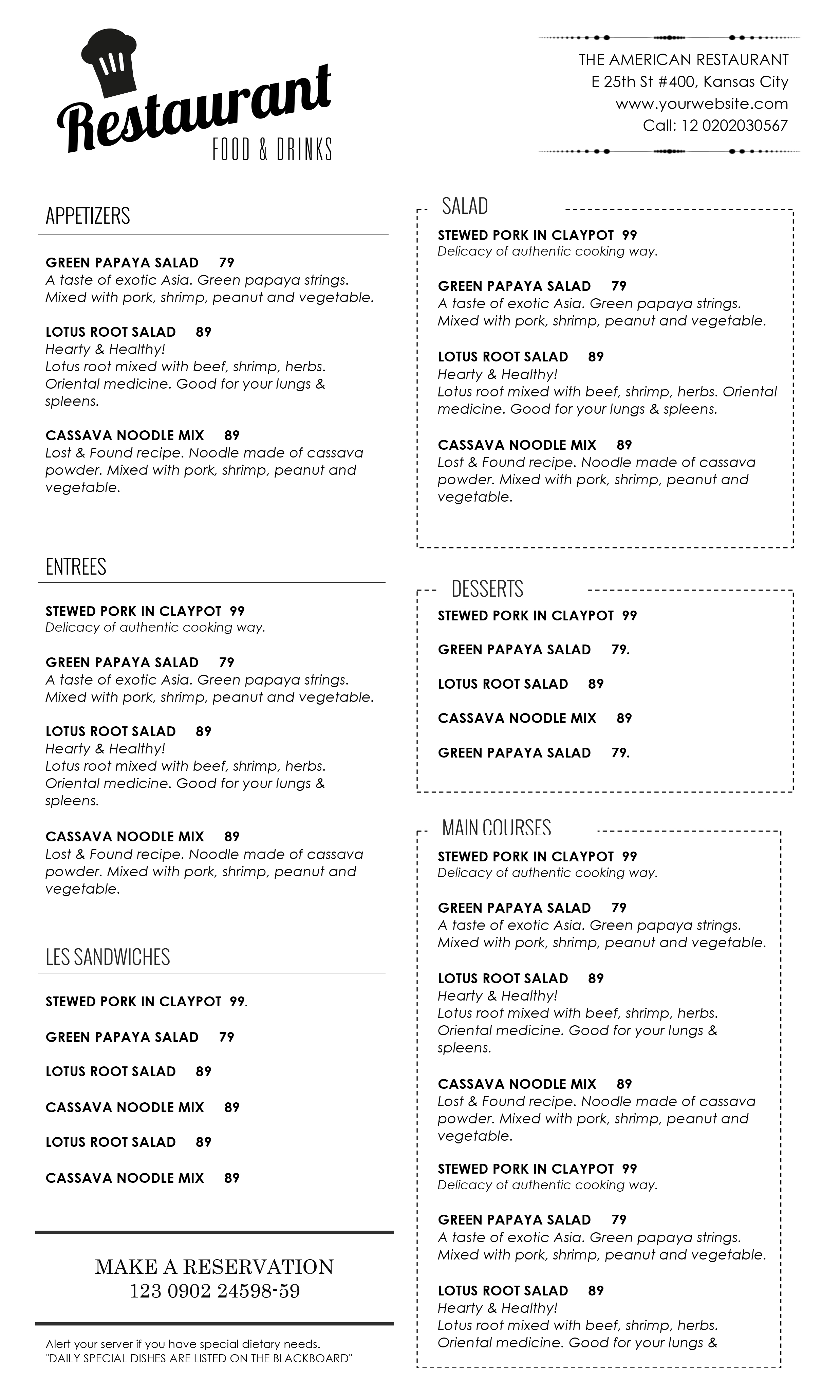 Drink Menu Template 5 Best Drink Menu Formats