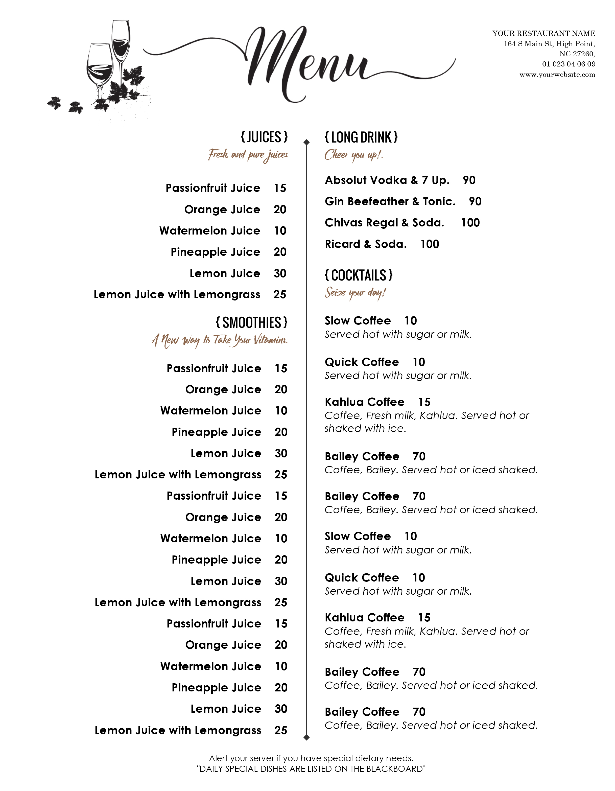 Wedding Menu Template Microsoft Word from aiwsolutions.net