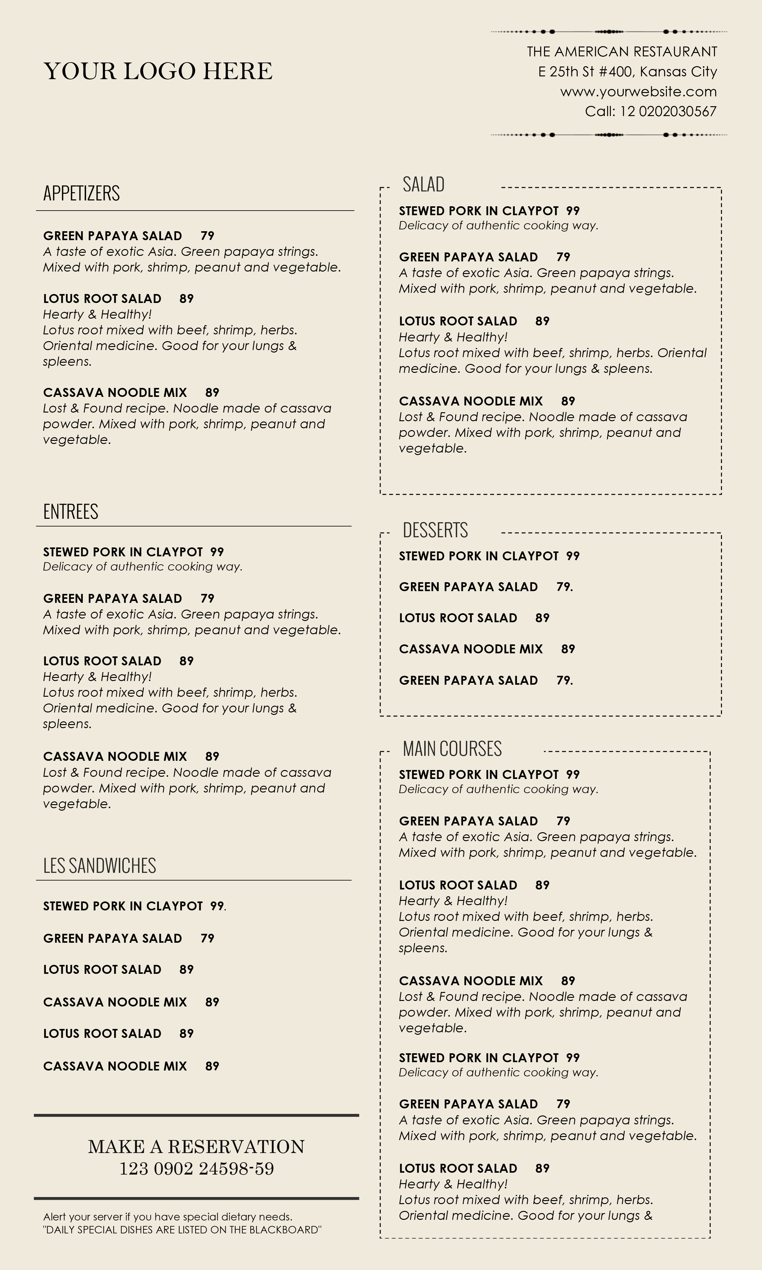 Printable Restaurant Menus printable-restaurant-menus