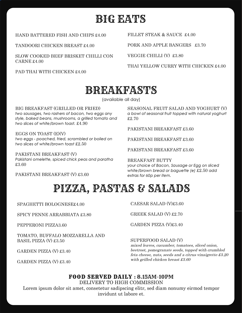 Takeout Menu Template Free from aiwsolutions.net