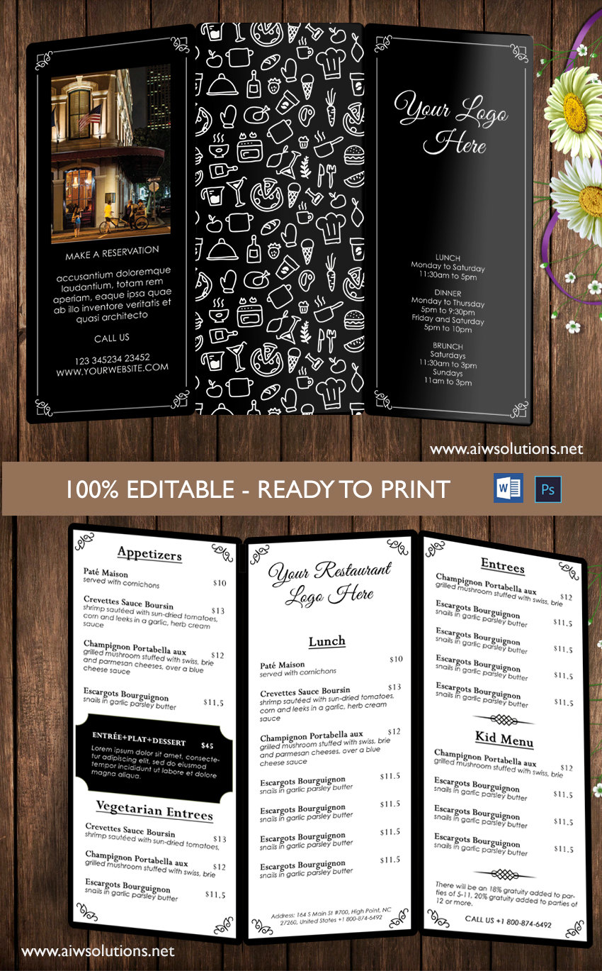 Design &amp; Templates, Menu Templates ,Wedding Menu , Food ...