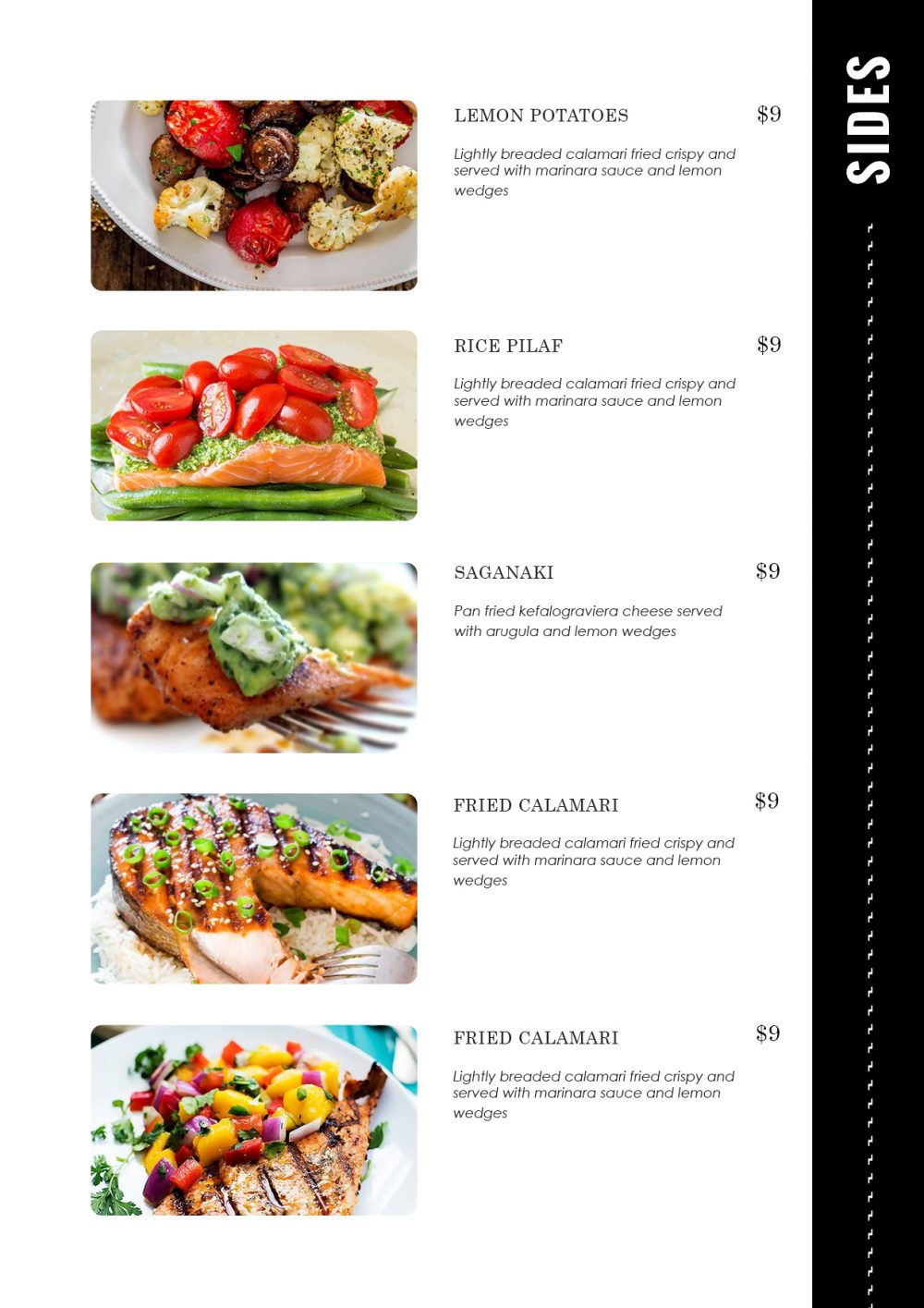 Food Menu Template Free