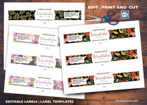 Round Center Soap Band Label (cigar style)- Word and Canva label template Label ID04