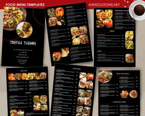 Canva Food Menu template, Cocktail Menu, Restaurant menu, Thai menu template, French menu restaurant,Takeout Menus, menu with food images- id26