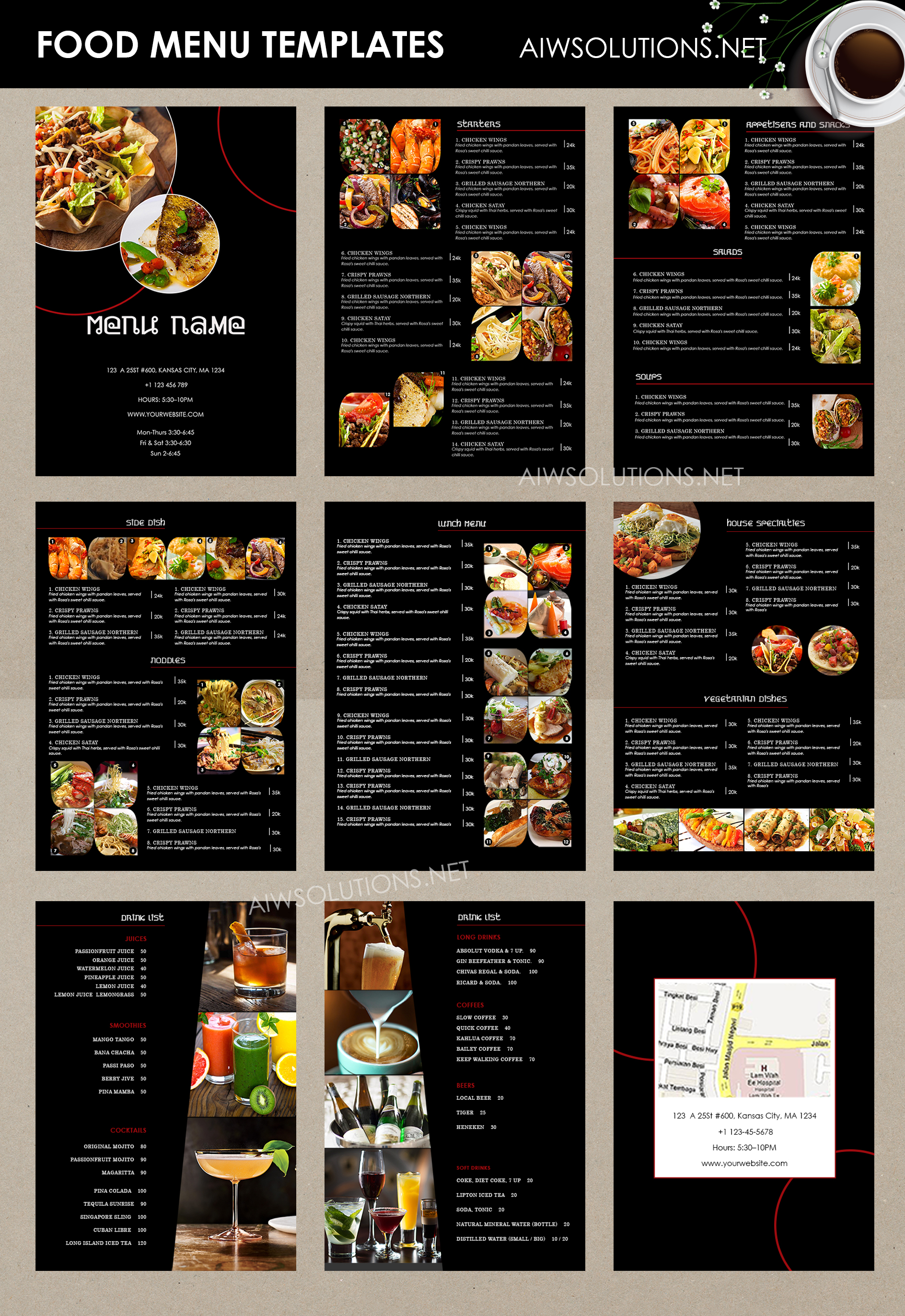 Design &amp; Templates, Menu Templates ,Wedding Menu , Food ...