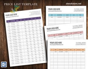 Price list template - id25