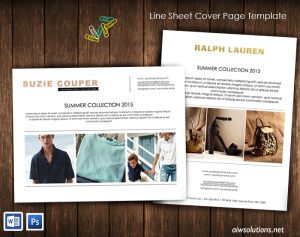 Line Sheet Cover page - id24