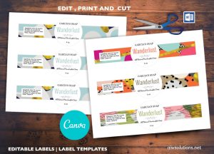Round Center Soap Band Label (cigar style)- Canva and Word template-Label ID05