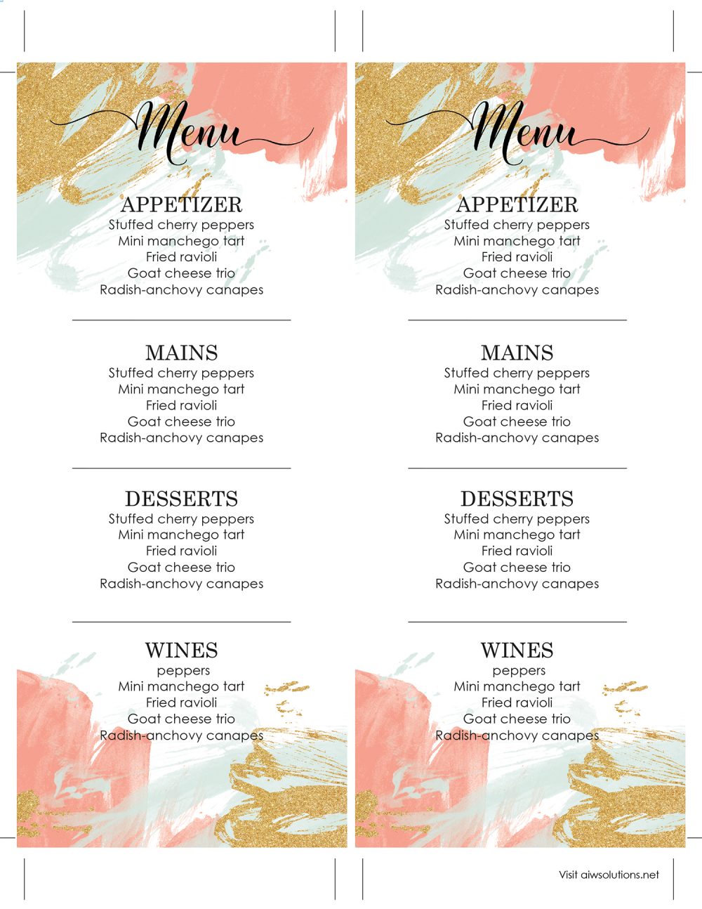 free-printable-menu-templates-for-wedding-awesome-wedding-menu-template