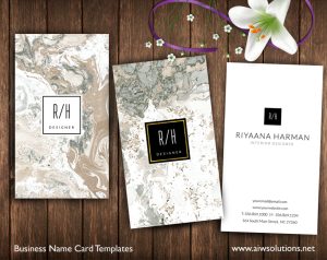 Vertical Marble Name Cards - ID44