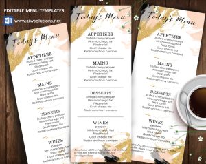Canva Wedding Menu- Editable Drink Menu - id33