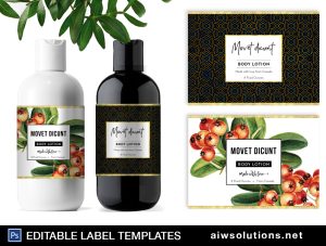 Body lotion Label Template ID36