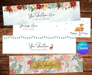 Christmas Blog and website Header/ Etsy Christmas Banner