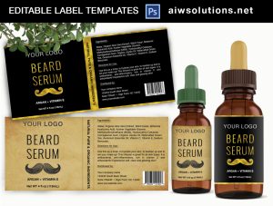 Beard Serum Label Template ID34