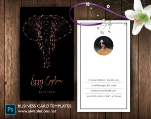 Elephant glitter calling card,Elephant constellation name card template, modern name card card,zodiac name card ,constellation ,astrology- ID50