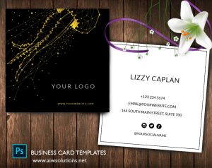 Rose gold glitter calling card,Jellyfish constellation name card template, modern name card card,zodiac name card ,constellation ,astrology- ID49