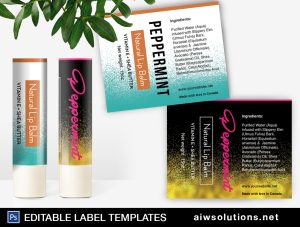 Lip Balm Tube Label template ID42