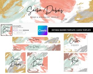 Blog and website Header/ Etsy Canva template