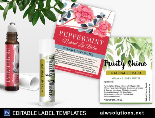 perfume roller ball Label template ID46 | aiwsolutions