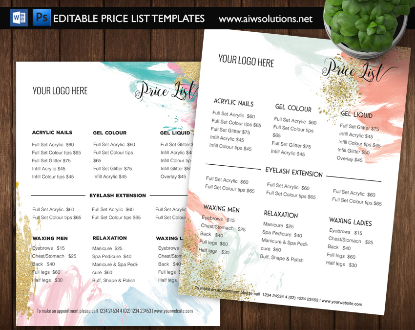 Product Menu Template