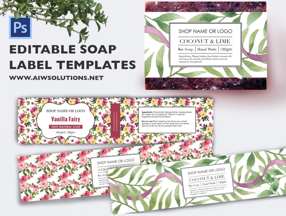 handmade soap label template, Soap Label, Editable Label, Bath Product Label, DIY Ingredient Label, Instant Print Sticker, Editable Sticker, Soap Label Template