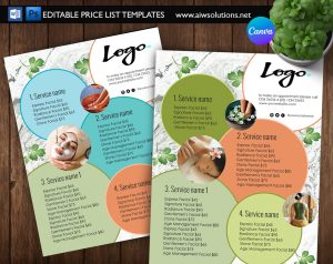 Canva Haircare Services price list,Makeup Services price list- ID09