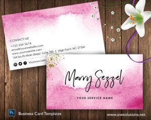 Ombre Watercolour name card - ID54