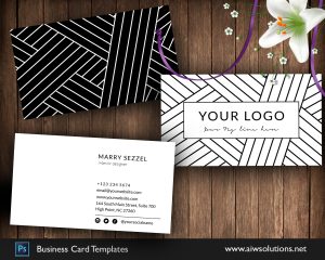 black & white stripes name card - ID59