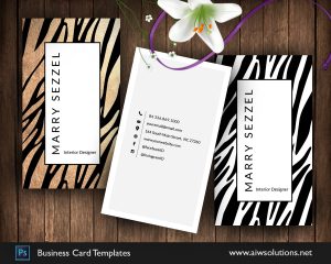Zebra Business Card Template, gold foil zebra modern Name Card Template, elegance business card,minimal business card. - ID60