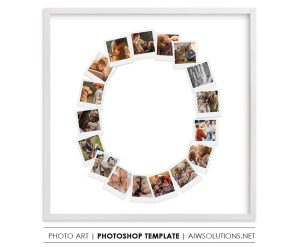 Number 0 (Zero) Photo Collage Template PSD