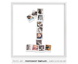 Number 1 Photo Collage Template PSD