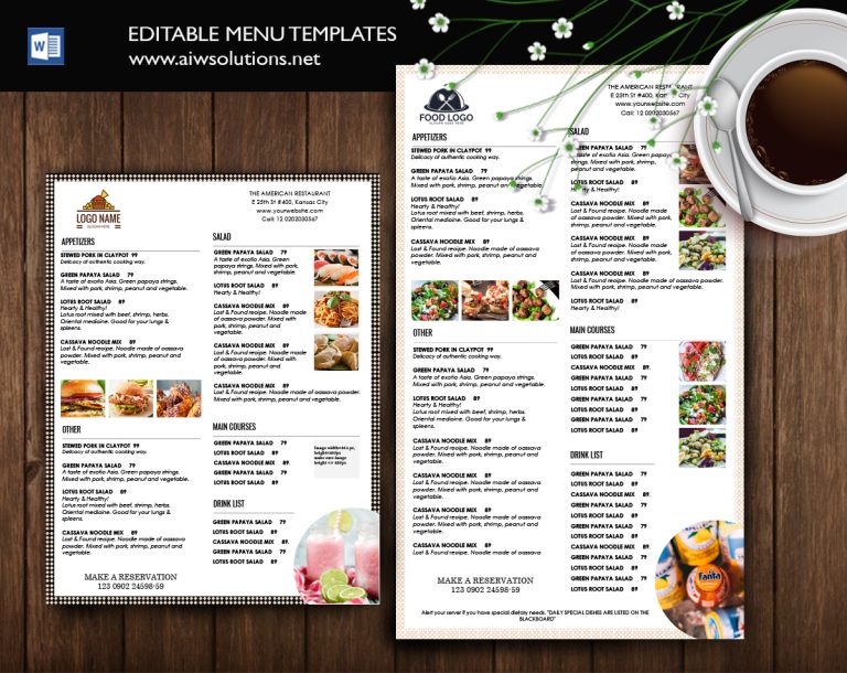 Design & Templates, Menu Templates ,Wedding Menu , Food Menu ,bar menu
