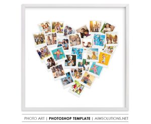 Heart Photo Collage template ID12