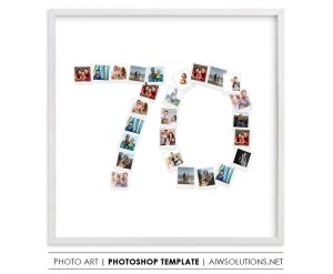 Number 70 Photo Collage Template