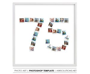 Number 75 Photo Collage Template
