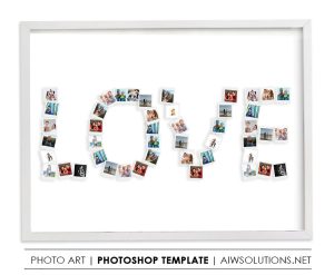 LOVE Photo Collage template