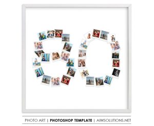 Number 80 Photo Collage Template