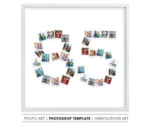 Number 85 Photo Collage Template