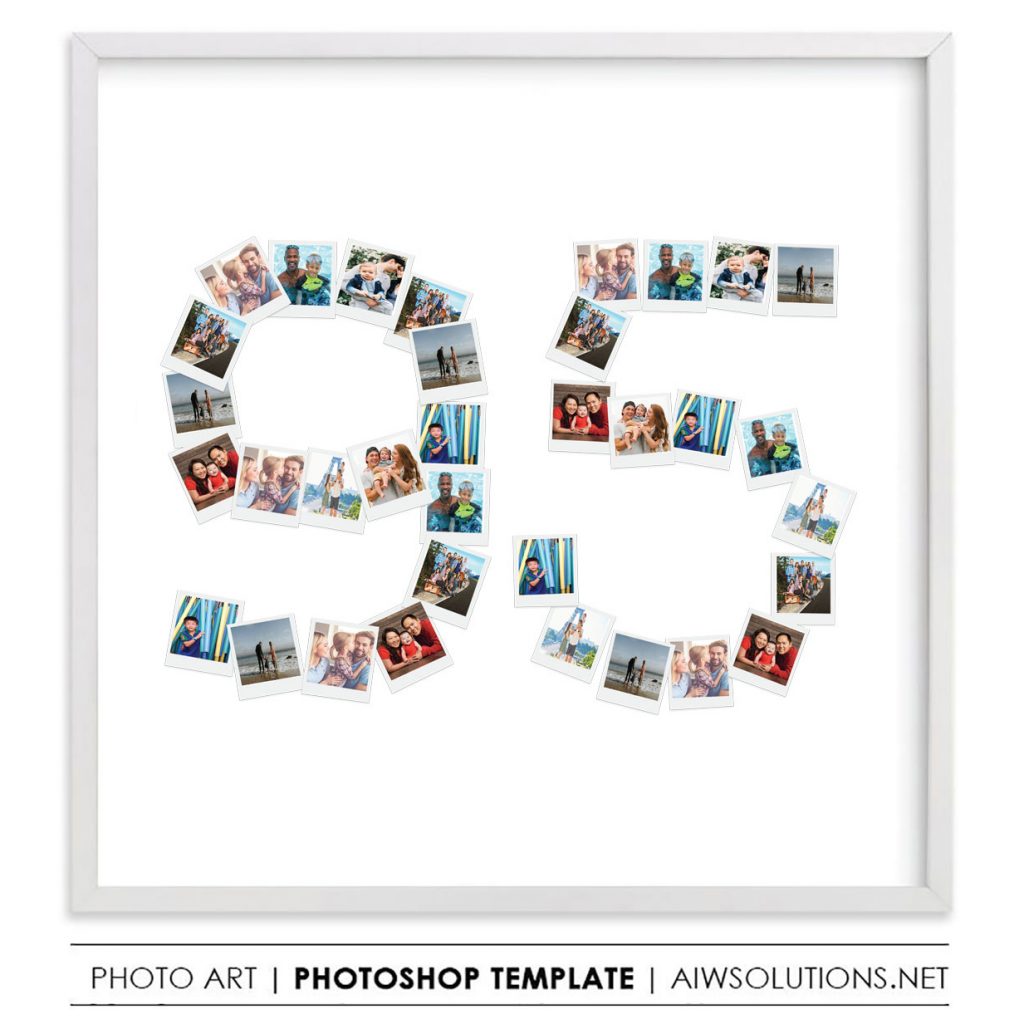 Number 100 Photo Collage Template