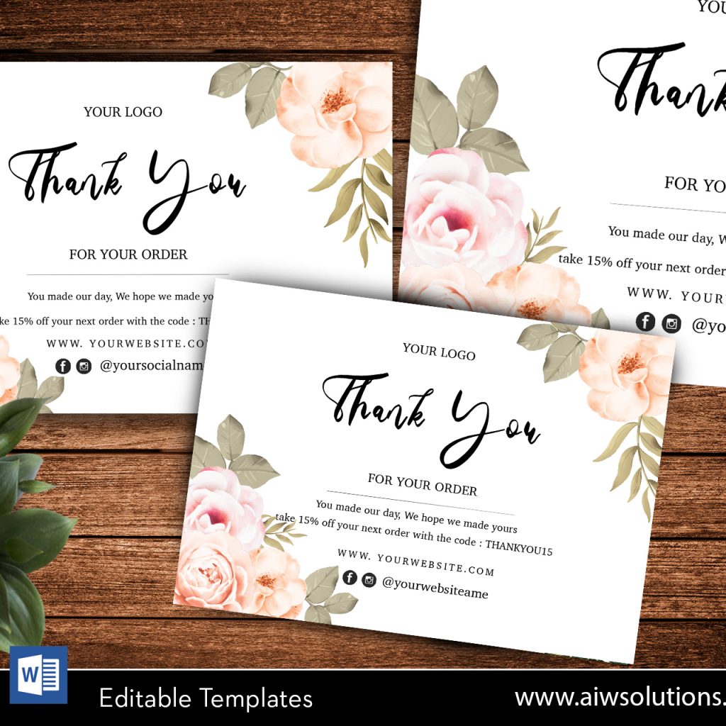 EDITABLE THANK YOU CARD